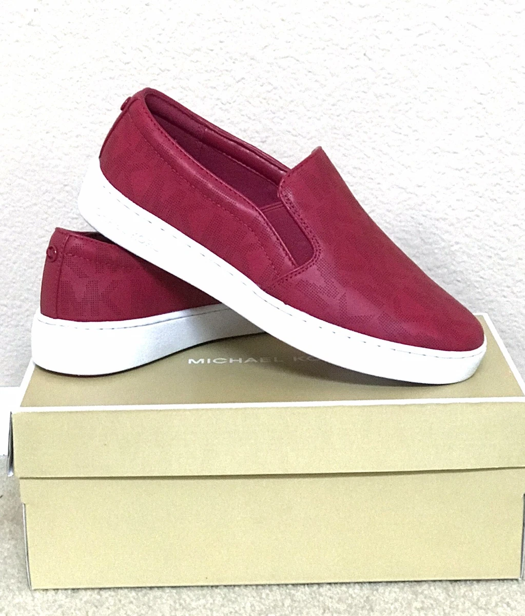 Michael kors keaton slip on best sale red