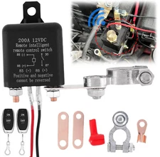 Wireless Dual Remote Car Battery Disconnect Relay Master Kill Cut-off Switch-12V