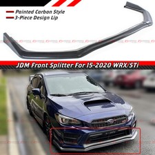 For 15-20 Subaru Wrx Sti Cs Style Painted Carbon Style Front Bumper Lip Splitter