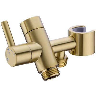 Brushed Gold Shower Arm Diverter with Hand Shower Mount G1/2 Brass Shower Di