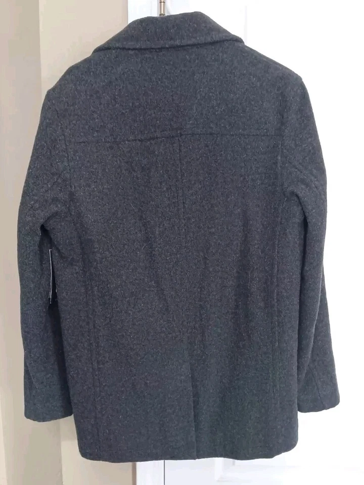 Men's Roundtree & Yorke Luxurious Wool Blend Peacoat Charcoal Size Small NWT - Image 4 of 4