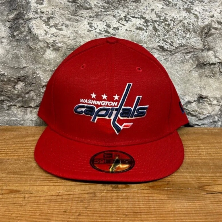 NEW ERA 59FIFTY NHL WASHINGTON CAPITALS FITTED CAP RED AUTHENTIC NEW