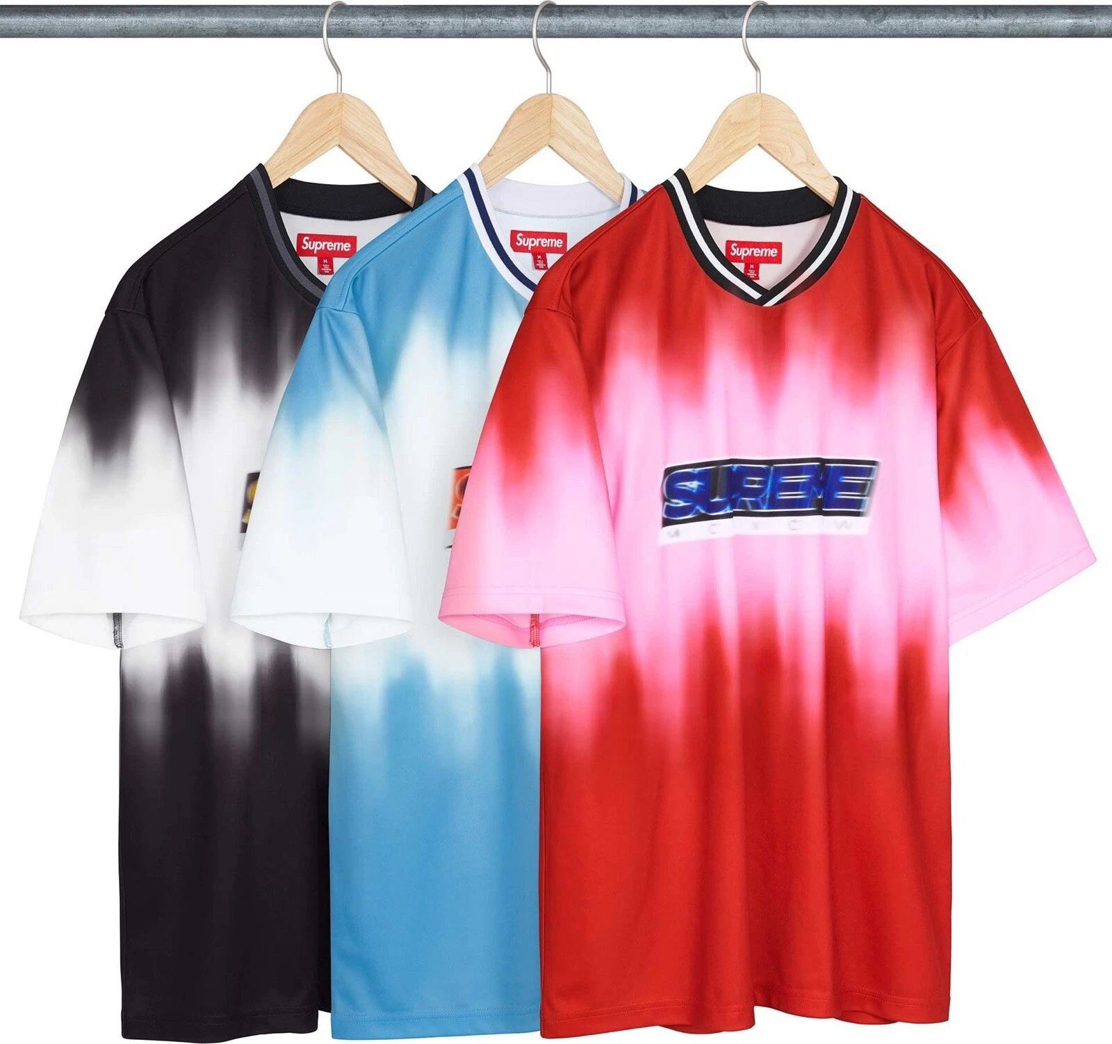 Maillot de football 24SS Supreme Blur noir moyen neuf avec étiquettes