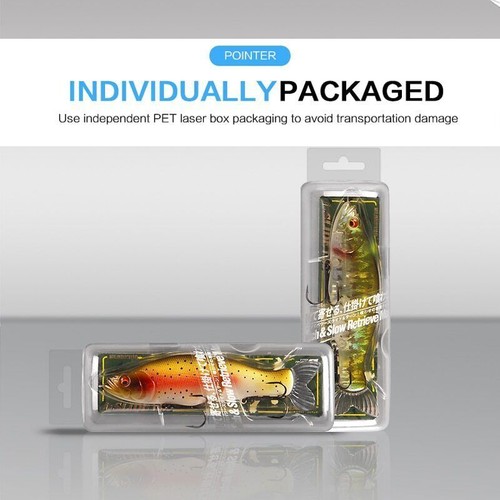 Fishing Lures 135mm 1oz Jointed minnow Wobblers Body with Soft Tail SwimBaits - Picture 5 of 34