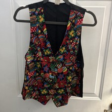 Vintage Holiday Vest Size Med Buttons Made In USA