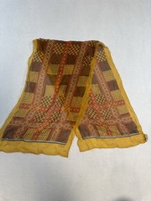 Vintage ECHO pure silk Yellow And Brown oblong scarf