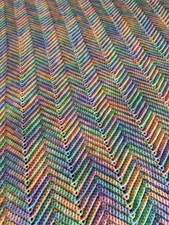 Crotcheted Yarn Blanket, Throw, Bed Covering 84” X 57”
