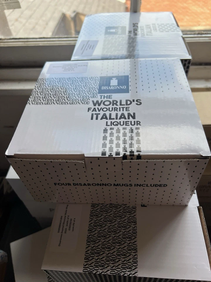 Set Of 4 Boxed Disaronno Amaretto Branded Black Metal Mule Mugs Cups - Image 4 of 4