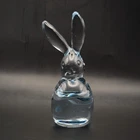 Blenko 76F Clear Crystal Glass Bunny Rabbit Paperweight 6.75"