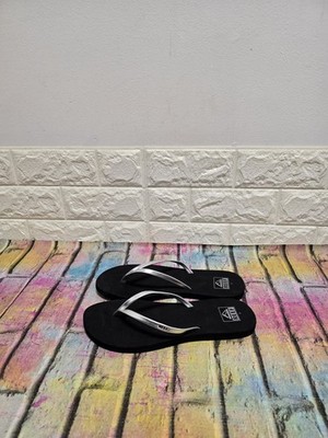 Reef Bliss Nights Damen-Flip-Flops UK 5 UVP £ 30 silberfarben/schwarz