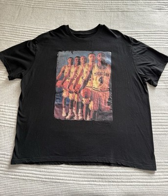 Sz L - Fab Five Michigan Wolverines Basketball Black T Shirt