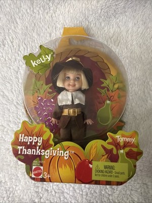Mattel Kelly Doll Tommy Happy Thanksgiving Pilgrim Redhead Barbie Vtg 2004 NIB