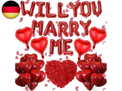 Will You Marry Me Deko - 542 Stück Rot Will You Marry Me Buchstaben