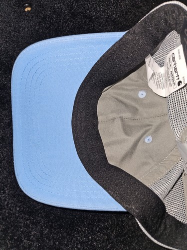 Carhartt Hat Meshback Snapback Light Blue & Gray Adjustable - Picture 2 of 9