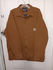 Carhartt Shacket Shirt Jac Men's Size Large 102851 213 Brown EUC