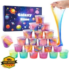 Aplustti 24 Pack Clear Galaxy Slime Kit Kids