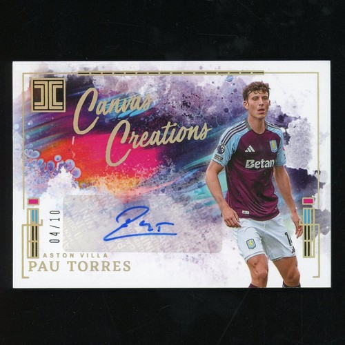 2024-25 Panini Impeccable Pau Torres Canvas Creations Auto /10 Aston Villa 56205