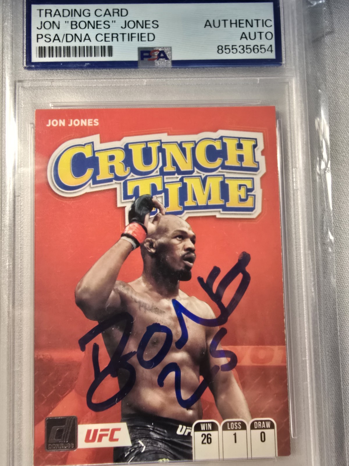 JON JONES AUTO UFC CRUNCH TIME PSA AUTO