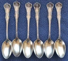 Six (6) LUNT Sterling Silver DEMITASSE SPOONS 4 1/8" - Chatelaine ENID Towle 62g