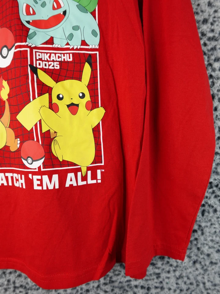 Camiseta Híbrida Ropa Juvenil POKEMON Manga Larga Gráfica Roja Talla Grande Foto 4 de 4