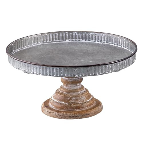 Rustic Galvanized Metal Cake Stand, Cupcake Stand Rustic Round Dessert, - Picture 7 of 7