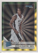2019 Donruss Rated Rookie Holo Green & Yellow Laser Nic Claxton Nicolas #229 fm0