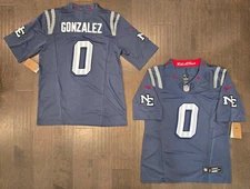 New England Patriots #0 Christian Gonzalez Stitched Storm Blue Rivalries Jersey