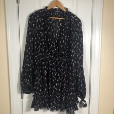 Zara Mini Dress Womens Large Floral AOP Dark Romantic Whimsigoth Cottagecore
