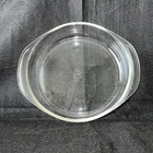 Vintage - PYREX 221 Clear Cake Baking Dish 8 Inch Round with Handles 2" Deep