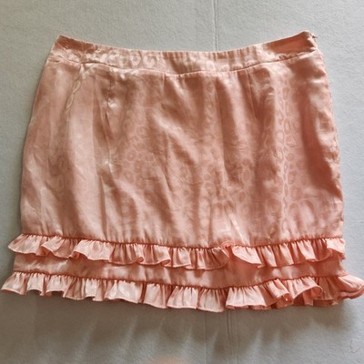 Wild Cat Pink Leopard Print Mini Skirt With Ruffled Hem Fully Lined Size 2X