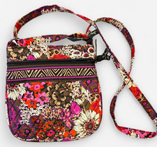 Vera Bradley Floral Quilted Small Crossbody Bag Zip Adjustable Strap Pockets