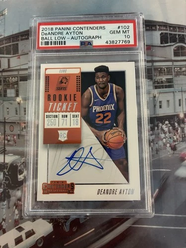 Deandre Ayton 2018-19 Panini Contenders Rookie Ticket PSA 10 Gem Rookie Auto