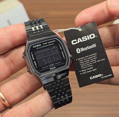Casio ABL-100WEGG-1B Black Grey Digital Step Tracker Bluetooth Vintage Watch
