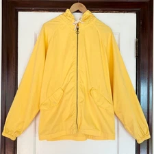 LA PAZ Peixoto Oversized Yellow Cotton Windbreaker Jacket- Size Men's Medium
