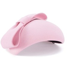 Teardrop Women 1940s Wool Felt Fascinator Hat Bow Tam Beret Casque A568