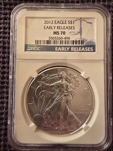 2012 Silver American Eagle NGC MS 70 Early Releases