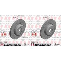 2X Zimmermann Formula F Bremsscheiben 338Mm Geschlitzt/Gelocht Vorne Passend FüR