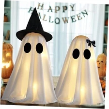 [Timer] Light Up Halloween Ghost Decorations, Set of 2 DIY Spooky Ghosts 