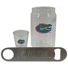 The Memory Company Florida Gators Three-Pack Beer Glass, 2oz. Shot Glass &