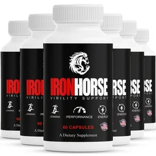 (6 Pack) Iron Horse Supplement, IronHorse Pills for Men, Male Health Support