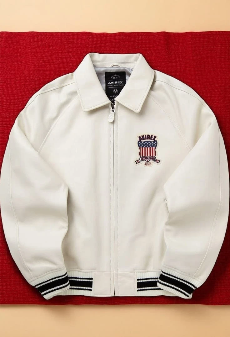 Avirex Icon Leather Jacket - Snow White image 2