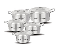 Premium 5-Piece Aluminium Casserole Set with Lid 18cm–28cm Durable Cookware Pots
