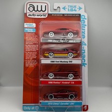 AUTOWORLD CHASE CARS DELUXE 4 PK TARGET EX. CAMARO MUSTANG FIREBIRD CORVETTE