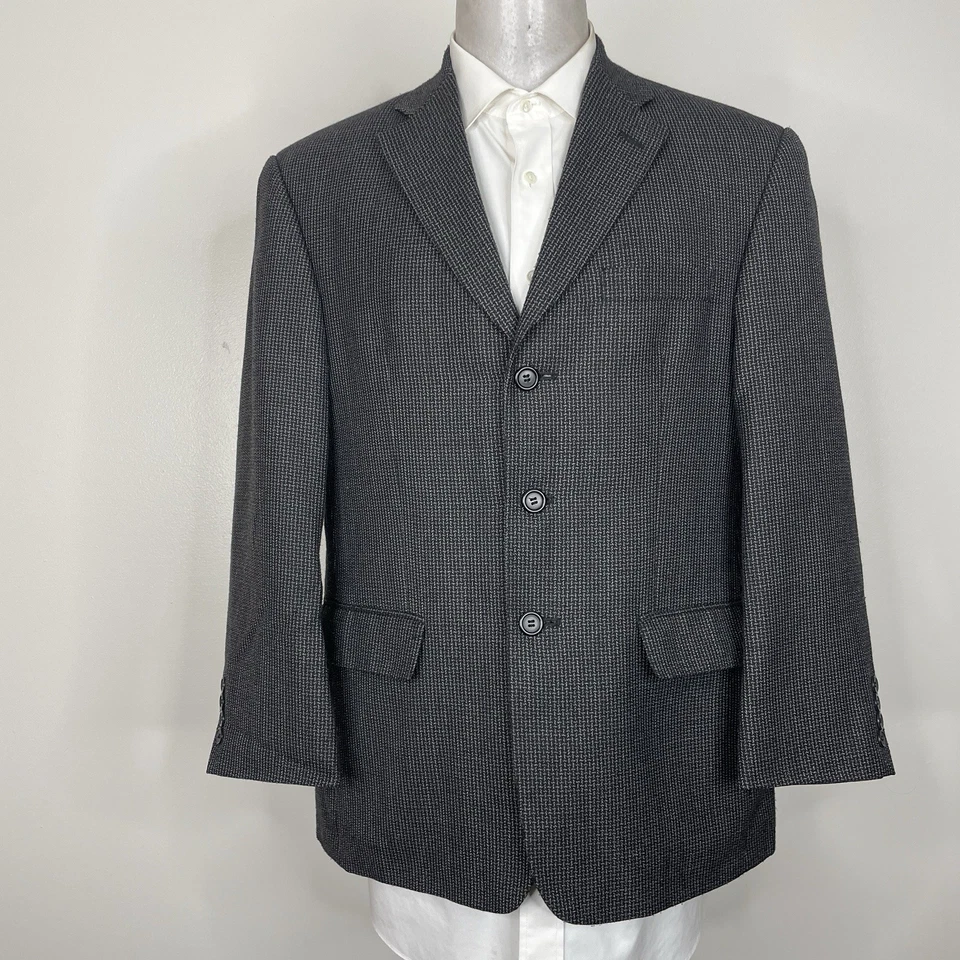 Abrigo Deportivo Haggar Hombre 40S Gris Multicolor Texturizado Poliéster Lana Tres Botones Foto 2 de 4