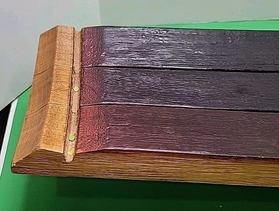 Hand Crafted Reclaimed 36" x 8" Whiskey Barrel Bent Oak Staves Serving Tray. - Image 2 of 4