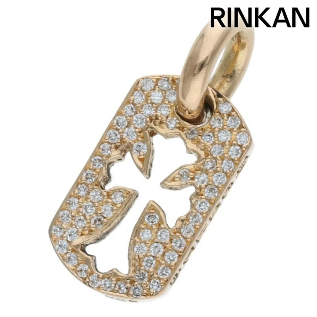 Chrome Hearts 22K DT TNY CO CRS P D piccolo ritaglio croce cane tag pavimentazione diamante