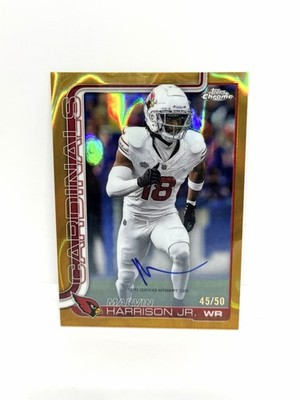 MARVIN HARRISON JR 2025 Topps Chrome Gold Lava Refractor Auto /50 Cardinals