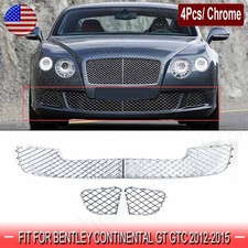 4pcs Chrome Bumper Lower Mesh Grille Fit For Bentley Continental Gt Gtc 2012-15