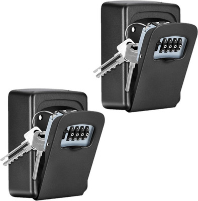 Key Lock Box Wall Mounted,  4 Digit Combination Lockbox for Outside, House Keys 