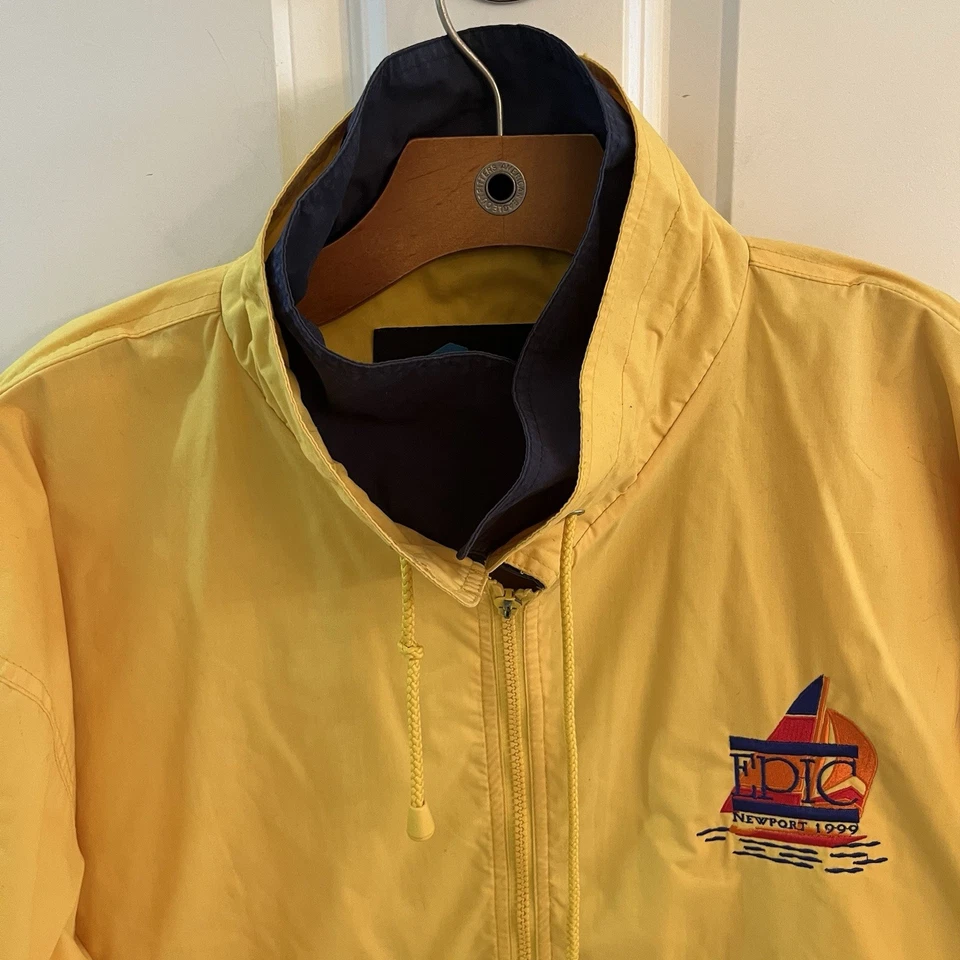 Chaqueta de Playa Epic Newport Hombre Grande L De Colección 1999 Amarilla Cremallera Completa Tri Montaña Foto 2 de 4